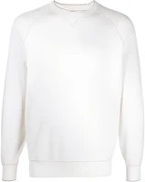 Brunello Cucinelli SS21 Contrast Border White Cotton Crewneck Sweatshirt M2909258-CC252 Brunello Cucinelli SS21 Contrast Border White Cotton Crewneck Sweatshirt M2909258-CC252