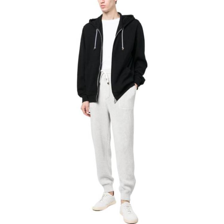 Lookbook Brunello Cucinelli SS22 黑色拉鍊抽繩連帽外套 M0T359069G-C101