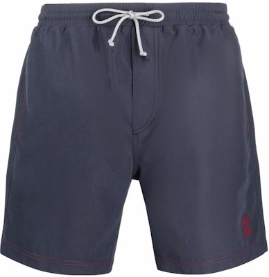 Brunello Cucinelli SS22 藍色刺繡logo鬆緊腰休閒短褲 MQ828041-CZB22 Buy Brunello Cucinelli SS22 藍色刺繡logo鬆緊腰休閒短褲 MQ828041-CZB22