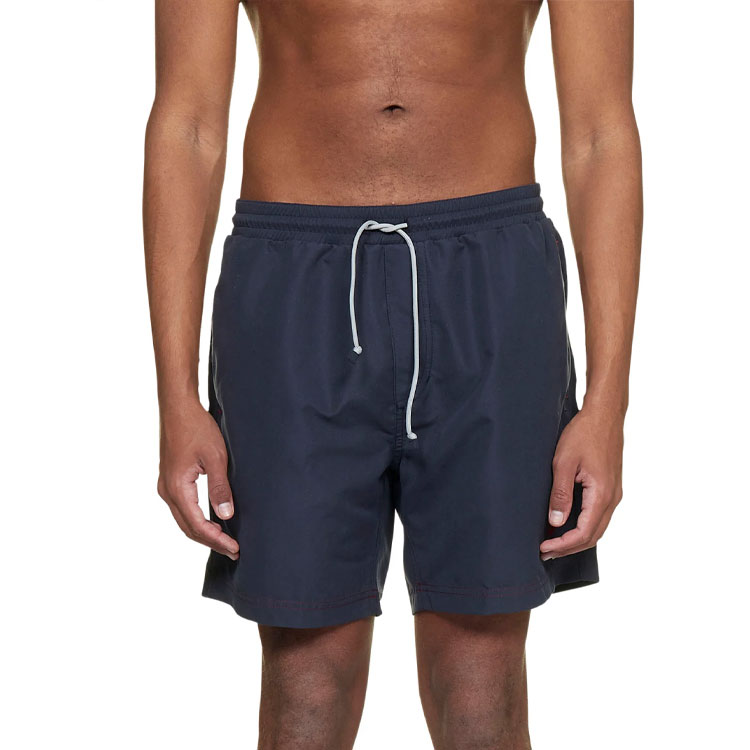 Shop Brunello Cucinelli SS22 藍色刺繡logo鬆緊腰休閒短褲 MQ828041-CZB22