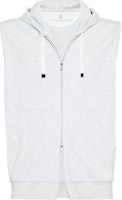 Brunello Cucinelli SS22 Grey Solid Fleece Hooded Vest. M0T359079G-C3657 Brunello Cucinelli SS22 Grey Solid Fleece Hooded Vest. M0T359079G-C3657