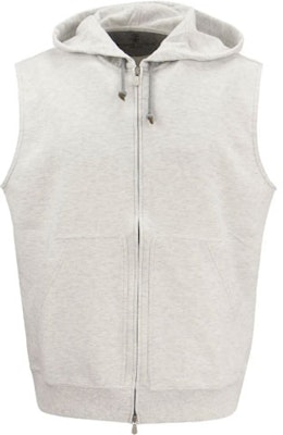 Brunello Cucinelli SS22 灰色純色抓絨連帽背心. M0T359079G-C3657 Order Brunello Cucinelli SS22 灰色純色抓絨連帽背心. M0T359079G-C3657