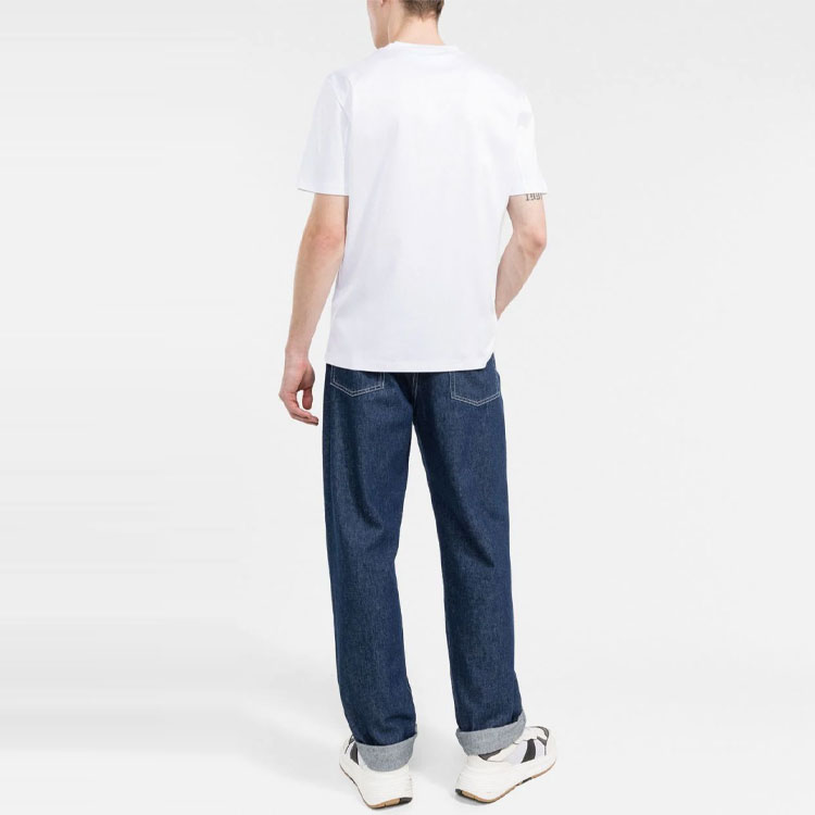 Shop Brunello Cucinelli Kaos Crewneck Putih Logo SS22. M0T618440-CX624