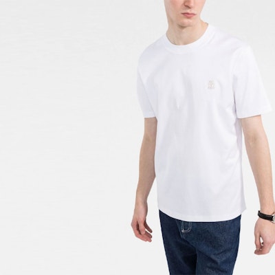 Brunello Cucinelli Kaos Crewneck Putih Logo SS22. M0T618440-CX624 Purchase Brunello Cucinelli Kaos Crewneck Putih Logo SS22. M0T618440-CX624