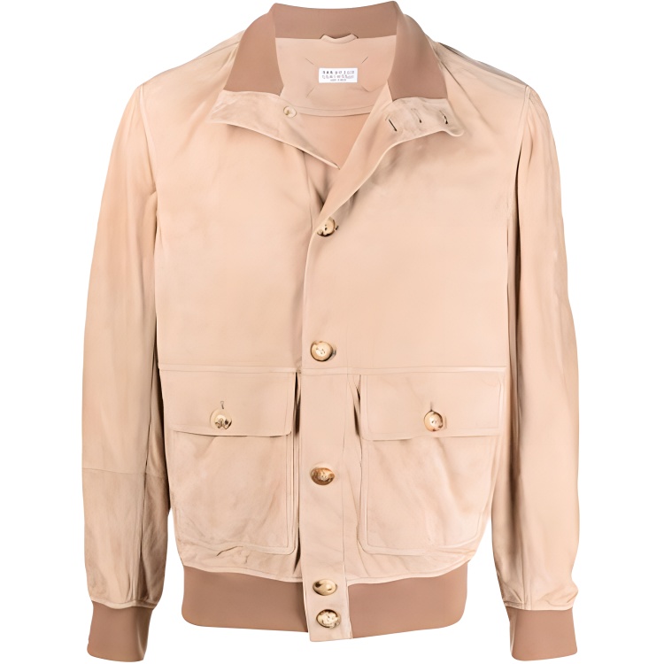 Brunello Cucinelli SS22 Brown Leather Button-Up Jacket MPCLN1854-C8281