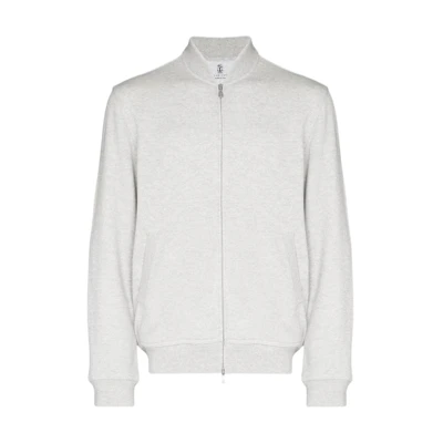 Brunello Cucinelli SS22 Cashmere Zip Jacket Grey MTU069072G-C005