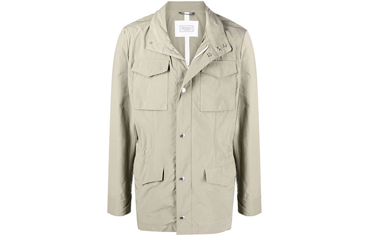 Brunello Cucinelli SS22 Green Military Pocket Button Jacket MD4796164-CQB36