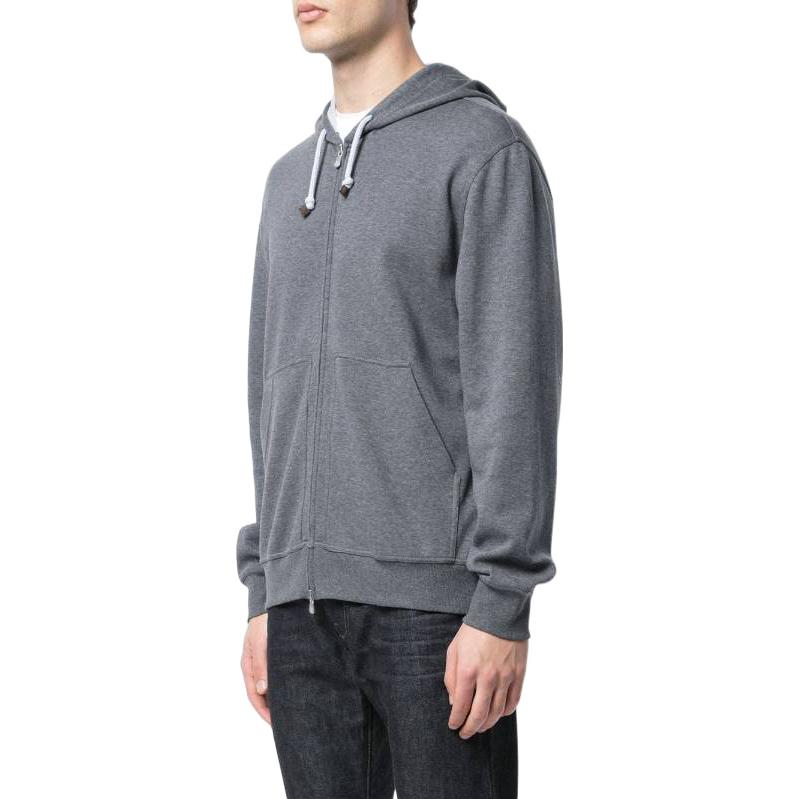 Purchase Brunello Cucinelli SS22 灰色拉链连帽外套 M0T319069GC092