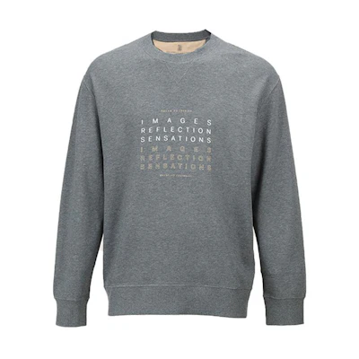 Brunello Cucinelli SS22 Letter Print Crewneck Sweatshirt Dark Gray M0T353431-COL03