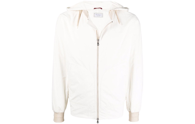 Brunello Cucinelli SS22 Lightweight Zip Jacket White MD4796176-CB015
