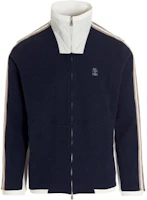 Brunello Cucinelli SS22 Logo Embroidered High Neck Jacket Navy M0T359286G-CTG32 Brunello Cucinelli SS22 Logo Embroidered High Neck Jacket Navy M0T359286G-CTG32