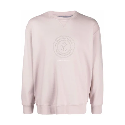 Brunello Cucinelli SS22 Logo Print Pink Crewneck Sweatshirt Men M0T353420CUE20