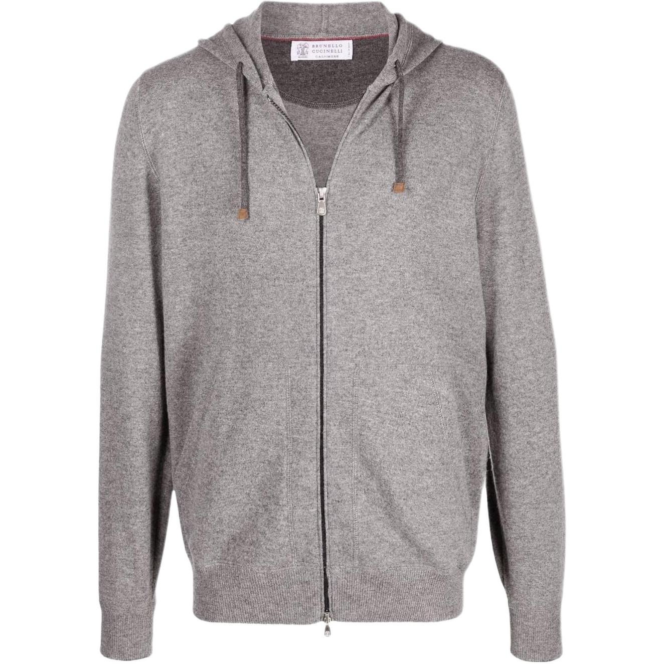 Brunello Cucinelli SS22 Men’s Grey Zip-Up Hoodie M2223246-CG217