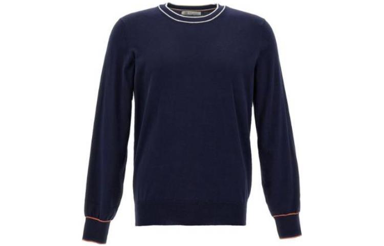 Brunello Cucinelli SS22 Navy Blue Cotton Crewneck Sweatshirt M29802000-CYT45