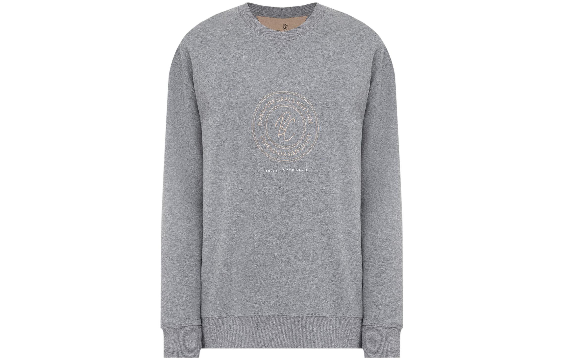 Brunello Cucinelli SS22 Printed Crewneck Sweatshirt Men’s Grey M0T353420CSL84