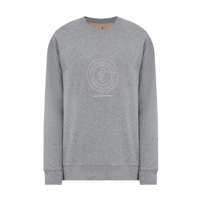 Brunello Cucinelli SS22 Printed Crewneck Sweatshirt Men’s Grey M0T353420CSL84