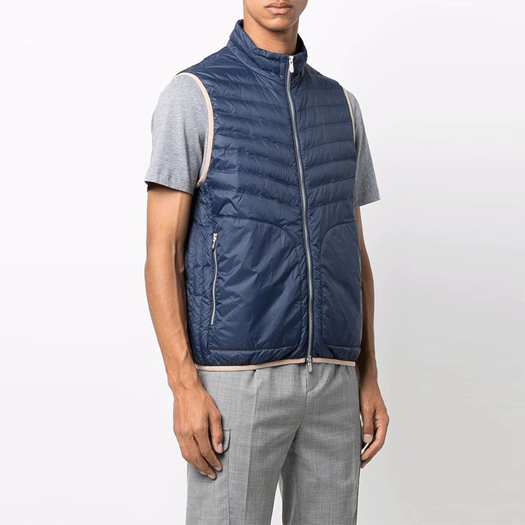 Shop Brunello Cucinelli SS22 Rompi Quilted Down Biru. MR4051712-CVD03