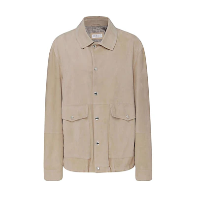 Brunello Cucinelli SS22 Single-Breasted Jacket with Large Pockets Beige M0PCL1860-C8050