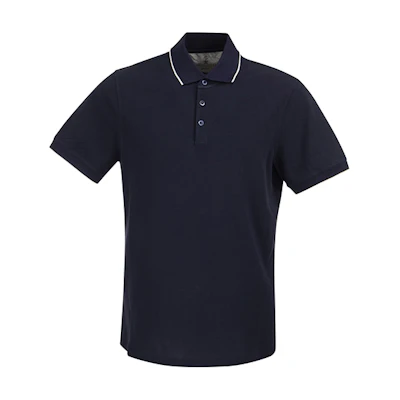 Brunello Cucinelli SS22 Solid Color Blue Short Sleeve Polo Shirt. M0T638126CBL45