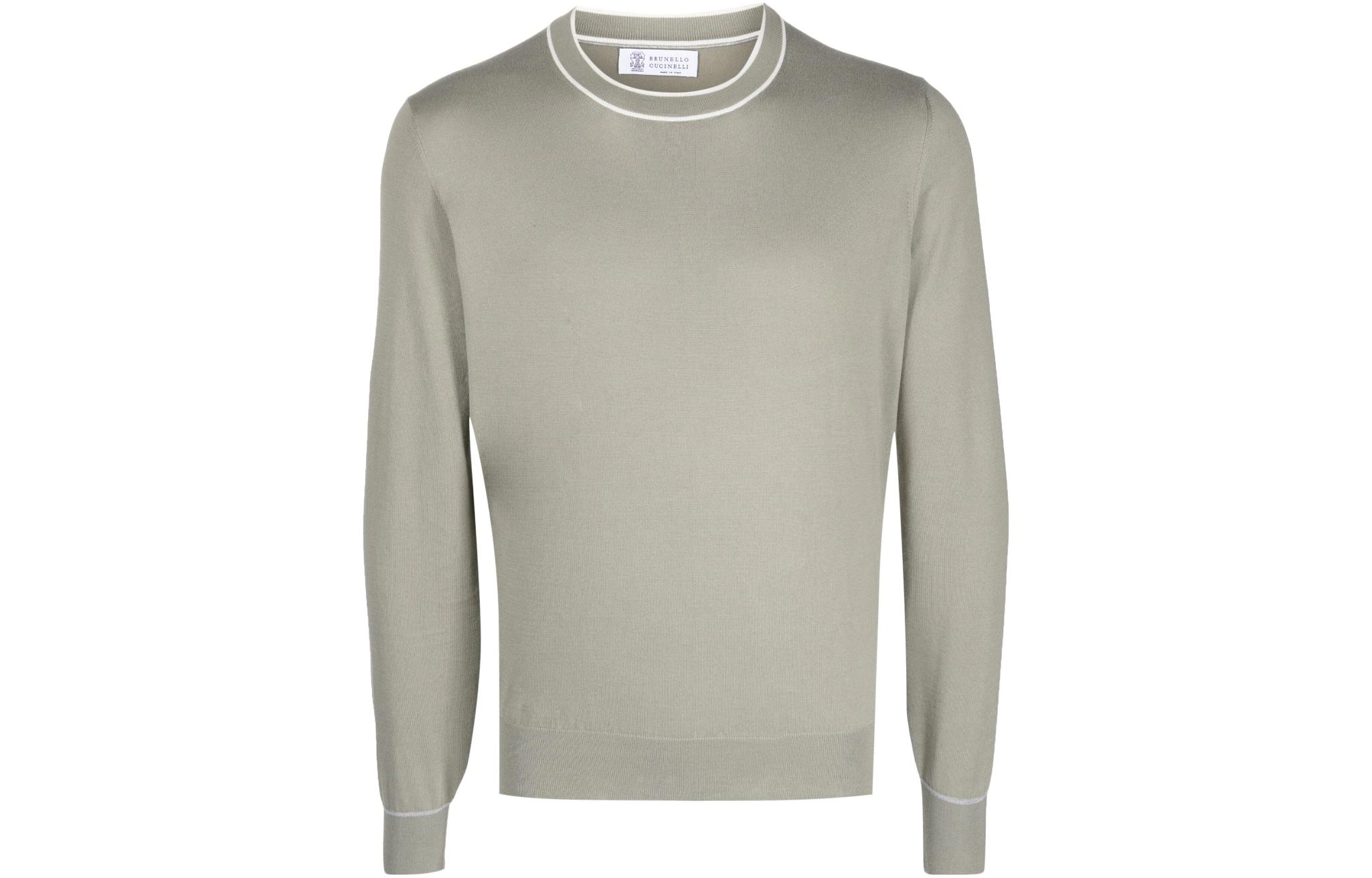 Brunello Cucinelli SS22 Solid Cotton Sweatshirt Men’s Green M29802000-COA61