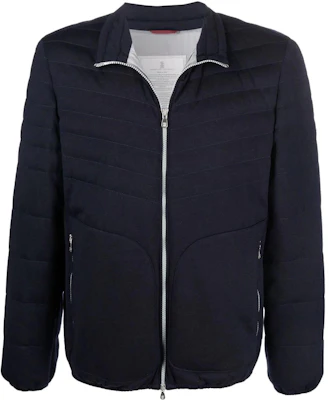 Brunello Cucinelli SS22 Solid Zip-Up Jacket Blue Long Sleeve MJ802P106-CG750 Buy Brunello Cucinelli SS22 Solid Zip-Up Jacket Blue Long Sleeve MJ802P106-CG750