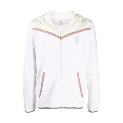 Brunello Cucinelli SS22 White Zip-Up Track Jacket M0T353376G-CLF66
