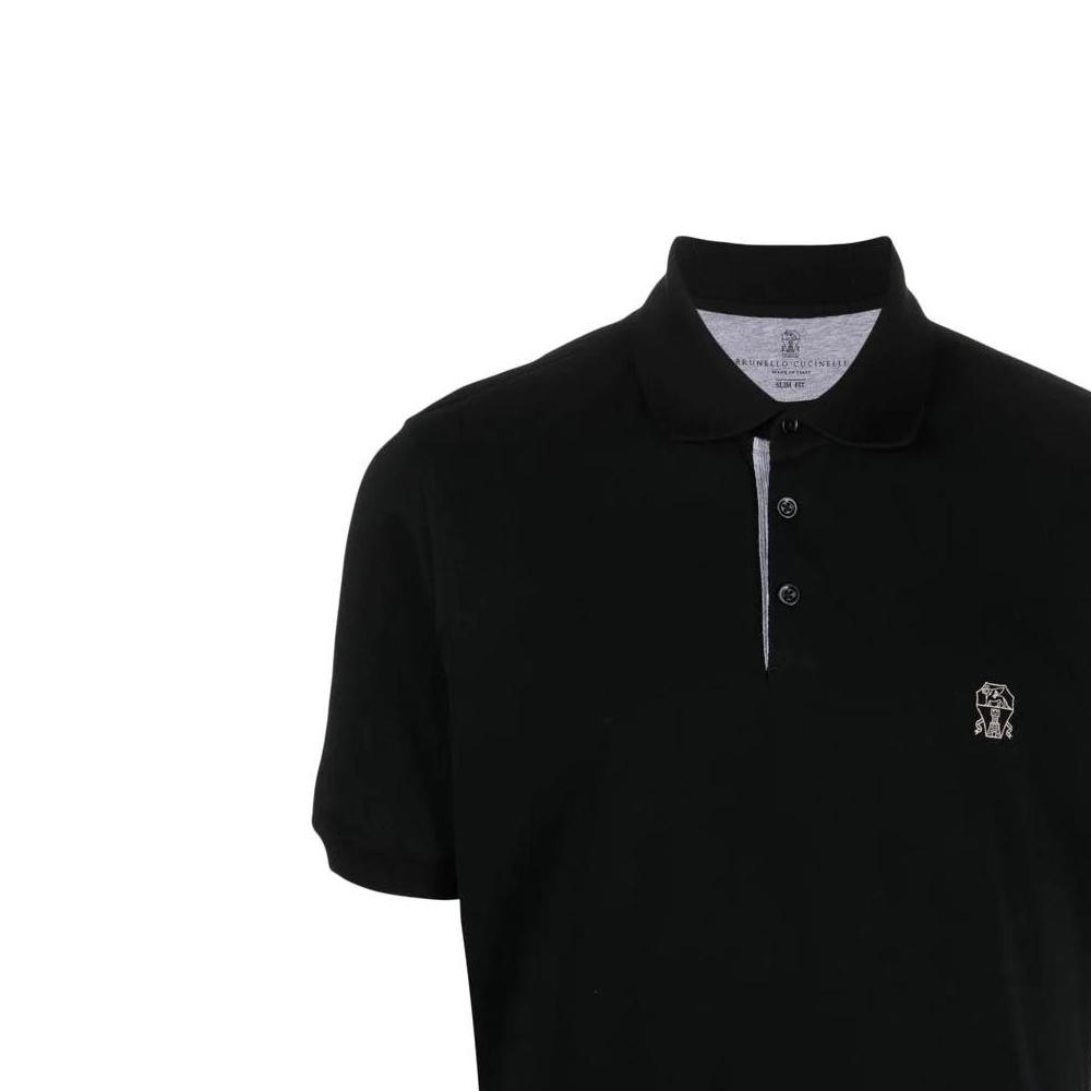 Purchase 布内罗·库奇里 SS23 黑色简约Logo直筒休闲Polo衫 M0T638765-CYF07