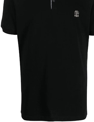 布内罗·库奇里 SS23 黑色简约Logo直筒休闲Polo衫 M0T638765-CYF07 Details for 布内罗·库奇里 SS23 黑色简约Logo直筒休闲Polo衫 M0T638765-CYF07
