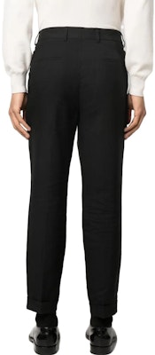 Brunello Cucinelli SS23 黑色純色百褶中腰休閒長褲 MW494L00H-C025 Shop Brunello Cucinelli SS23 黑色純色百褶中腰休閒長褲 MW494L00H-C025