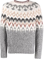 Brunello Cucinelli SS23 Gray Diamond Pattern Crewneck Sweater. M2260600-CAV83 Brunello Cucinelli SS23 Gray Diamond Pattern Crewneck Sweater. M2260600-CAV83