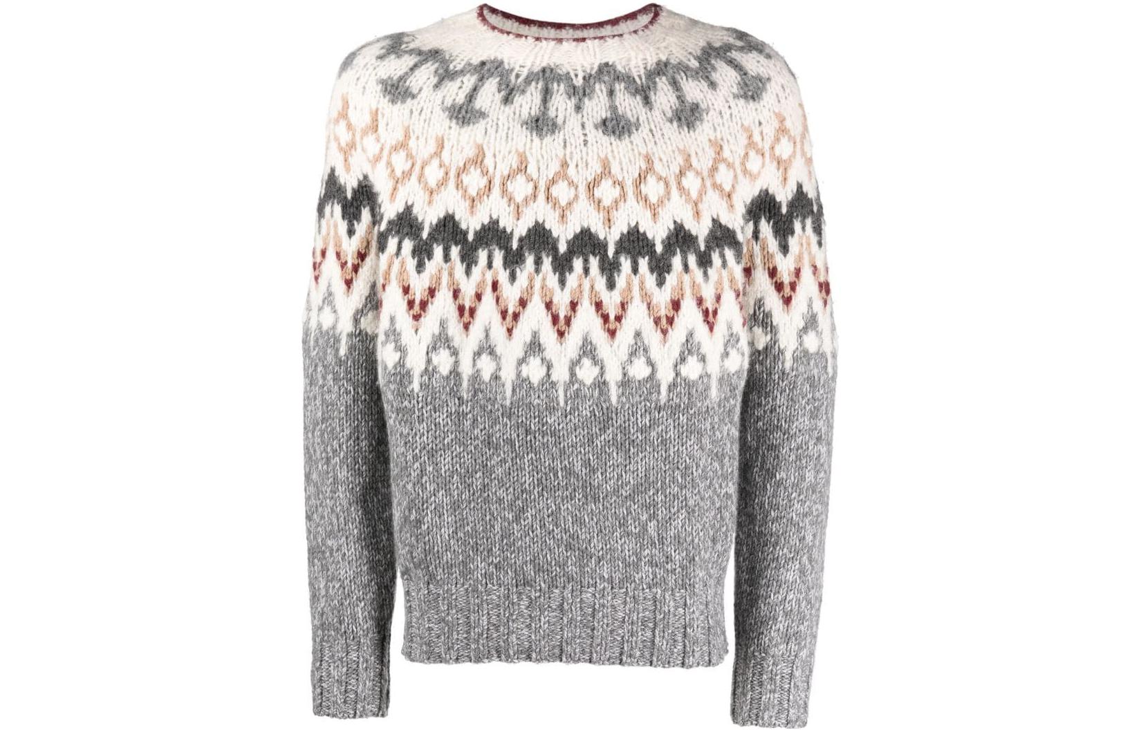 Order Brunello Cucinelli SS23 灰色菱格紋圓領毛衣 M2260600-CAV83