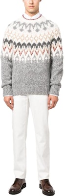 Brunello Cucinelli SS23 灰色菱格紋圓領毛衣 M2260600-CAV83 Lookbook Brunello Cucinelli SS23 灰色菱格紋圓領毛衣 M2260600-CAV83