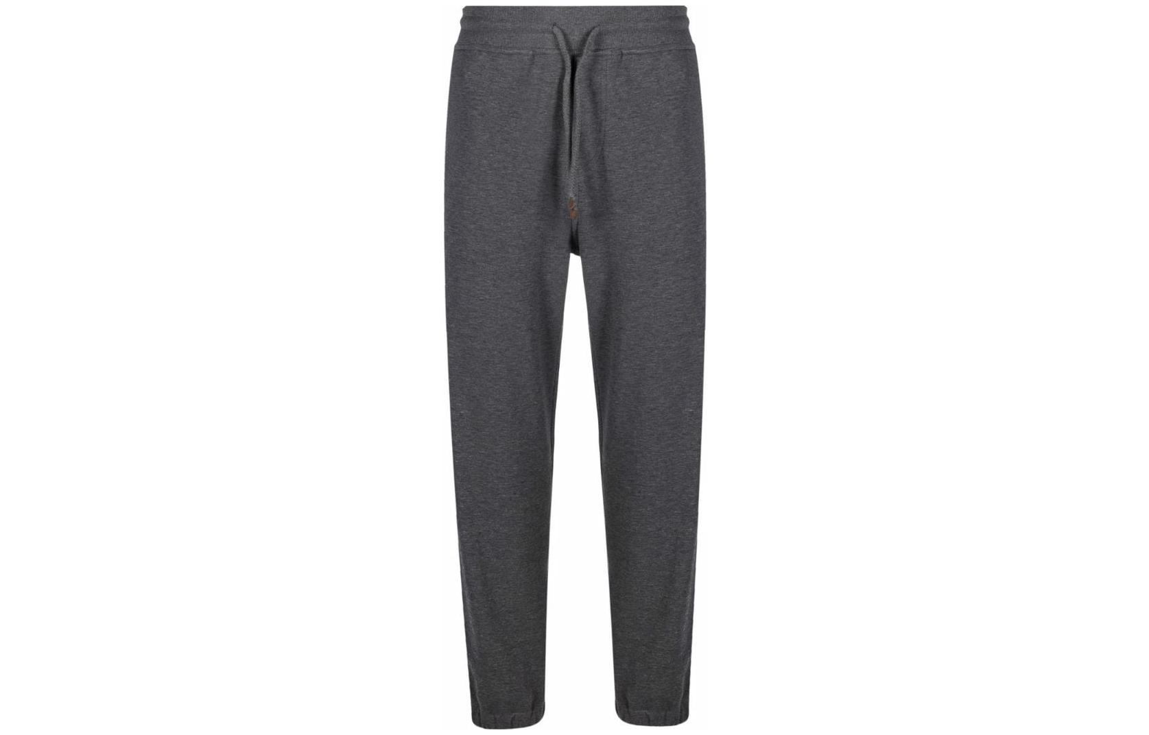 Order Brunello Cucinelli SS23 灰色撞色拼接抽繩休閒褲 M0T353374G-CY892