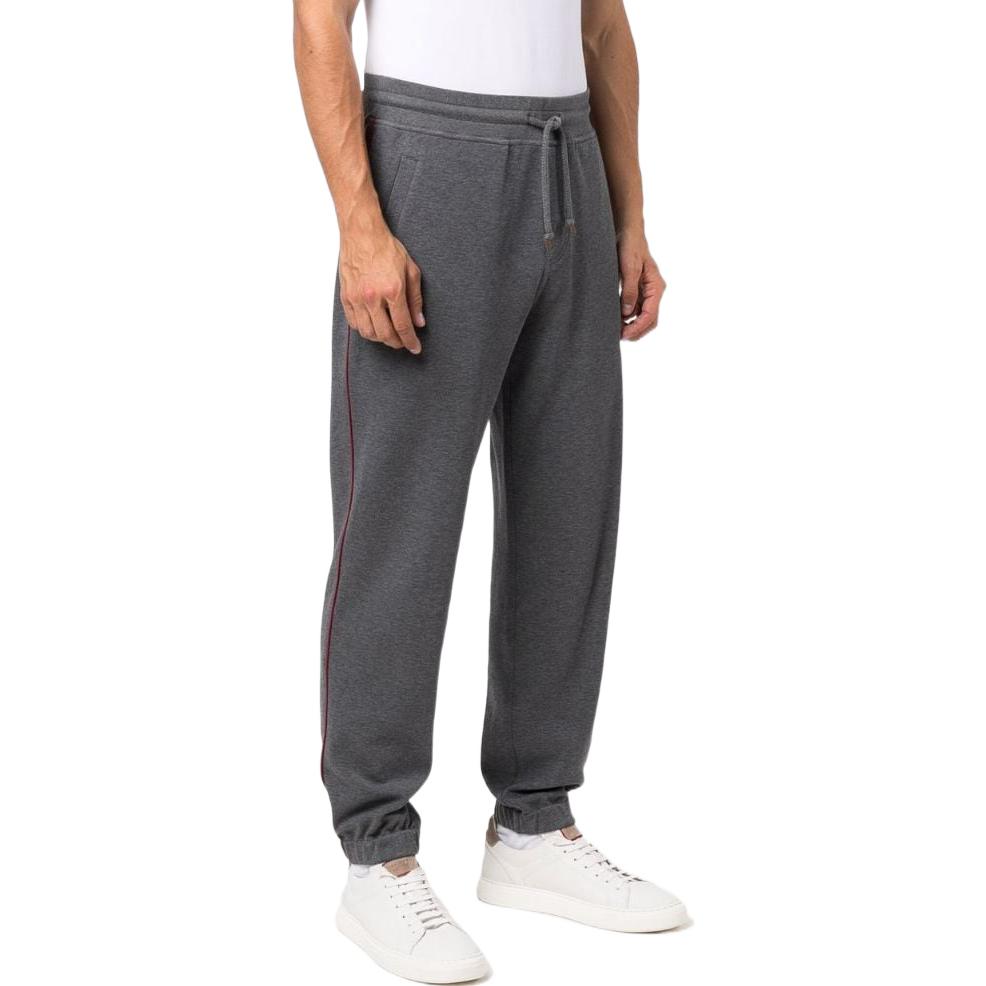 Purchase Brunello Cucinelli SS23 灰色撞色拼接抽繩休閒褲 M0T353374G-CY892