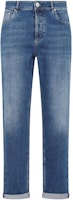 Brunello Cucinelli SS23 Mid-Rise Straight Fit Blue Denim Jeans. M283PD3210-C1471 Brunello Cucinelli SS23 Mid-Rise Straight Fit Blue Denim Jeans. M283PD3210-C1471