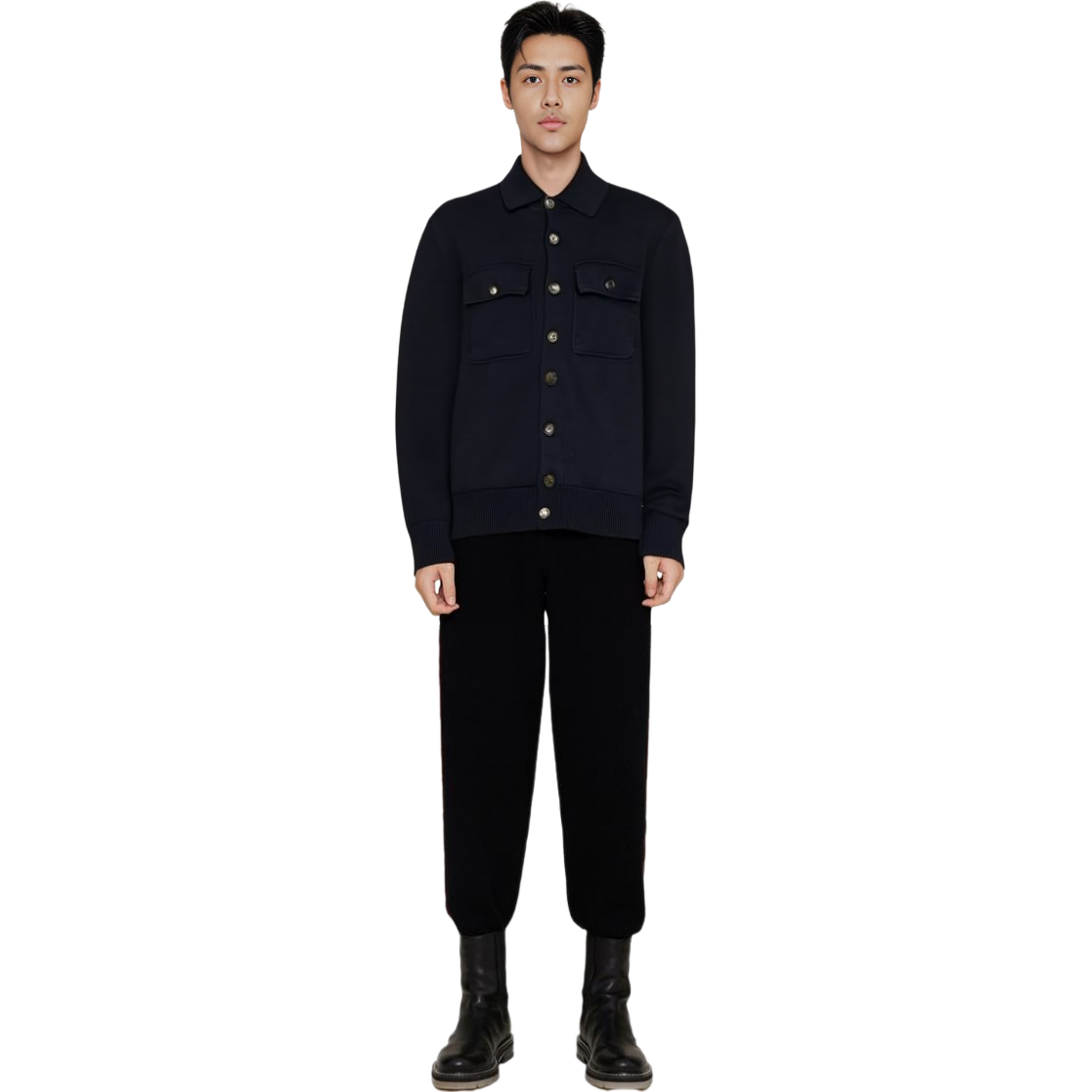 Shop Brunello Cucinelli SS23 藍色針織開襟外套附口袋 M28703806-C2425