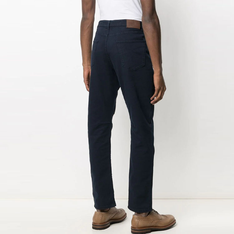 Shop Brunello Cucinelli SS23 深藍色中腰直筒牛仔褲 M277PX1290-C7193