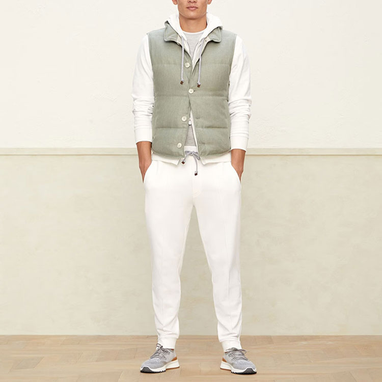 Details for Brunello Cucinelli SS23 白色雙拉鍊連帽外套 MTU149069G-C7220