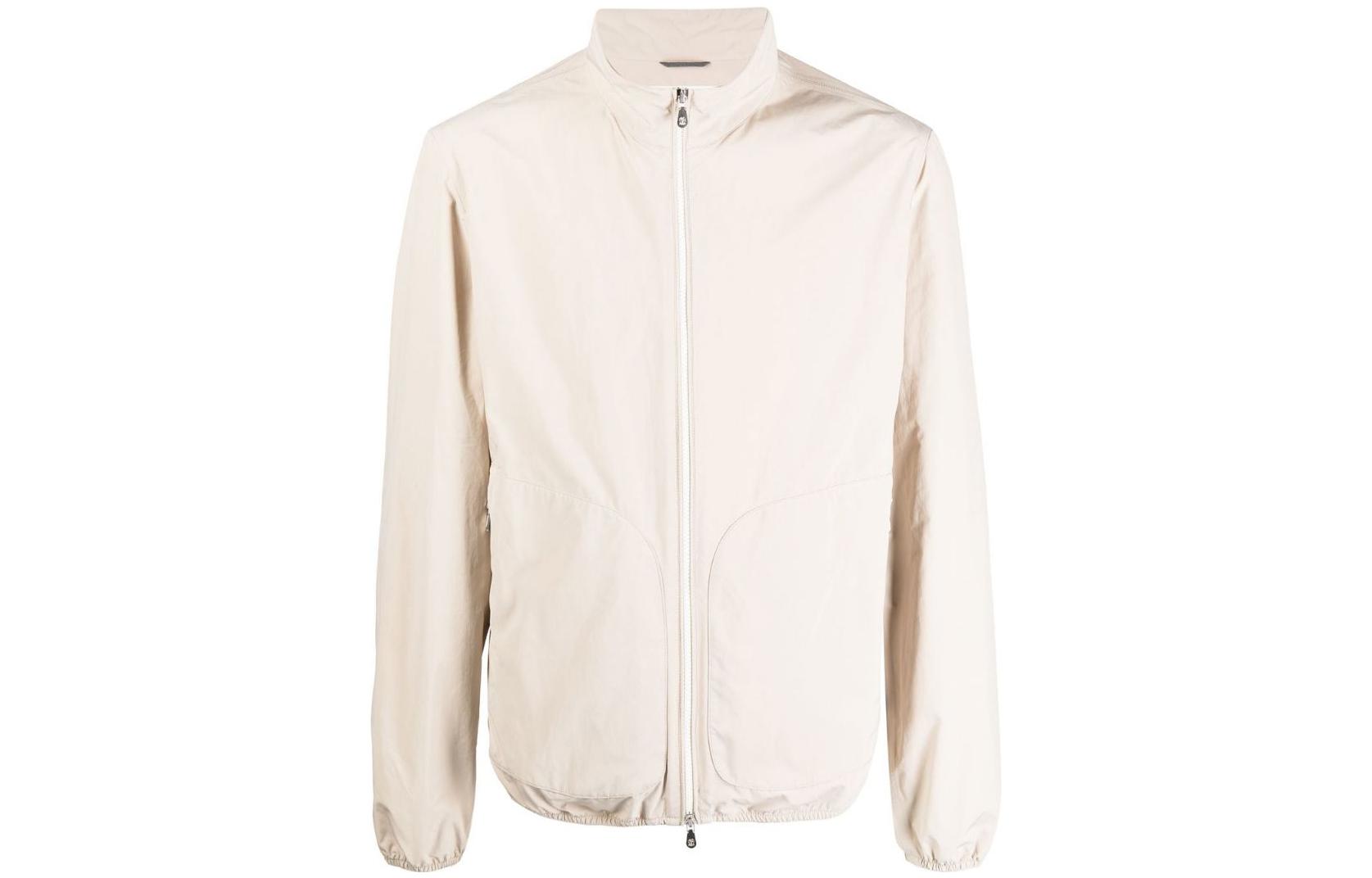 Brunello Cucinelli SS23 Beige Solid Stand Collar Zip Jacket MD4796162-CIH87
