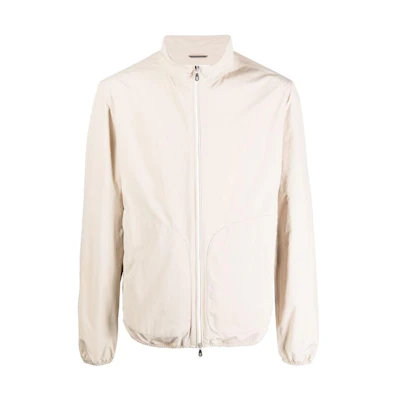 Brunello Cucinelli SS23 Beige Solid Stand Collar Zip Jacket MD4796162-CIH87