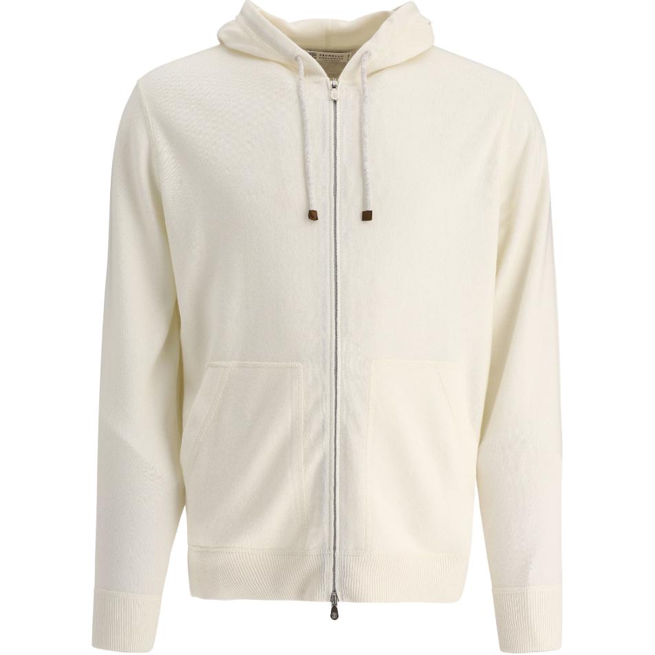 Brunello Cucinelli SS23 Beige Solid Zip-Up Long Sleeve Sweatshirt M2223246C0312
