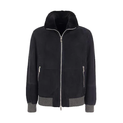 Brunello Cucinelli SS23 Black Quarter-Zip Solid Jacket MPMLP1737CM671
