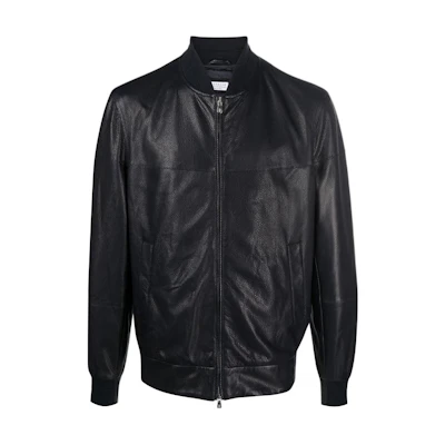 Brunello Cucinelli SS23 Black Solid Baseball Collar Slim Jacket MPMUF1928C8410