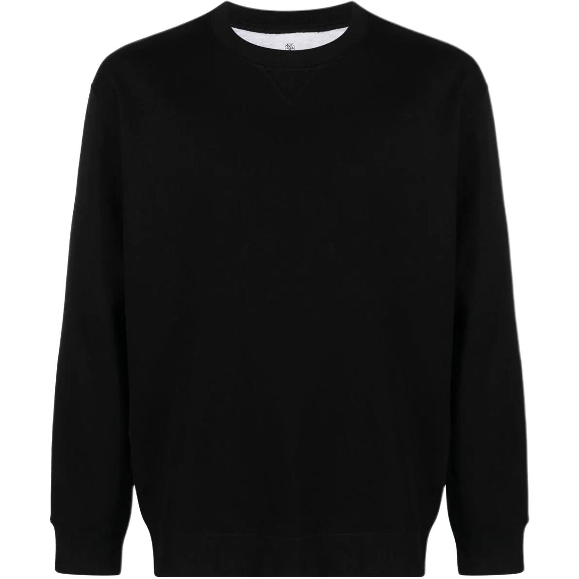 Brunello Cucinelli SS23 Black Solid Color Crewneck Pullover Sweatshirt M0T353430-C101