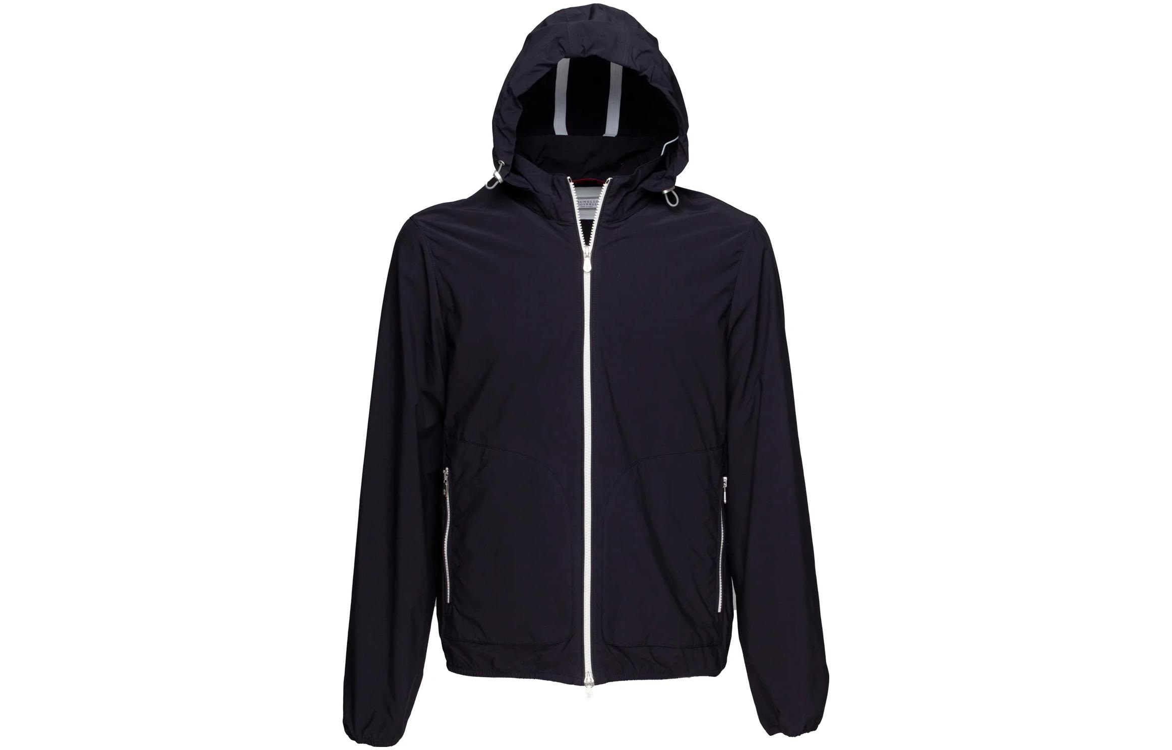 Brunello Cucinelli SS23 Black Solid Zip-Up Hoodie Jacket MD4796171-CMS48