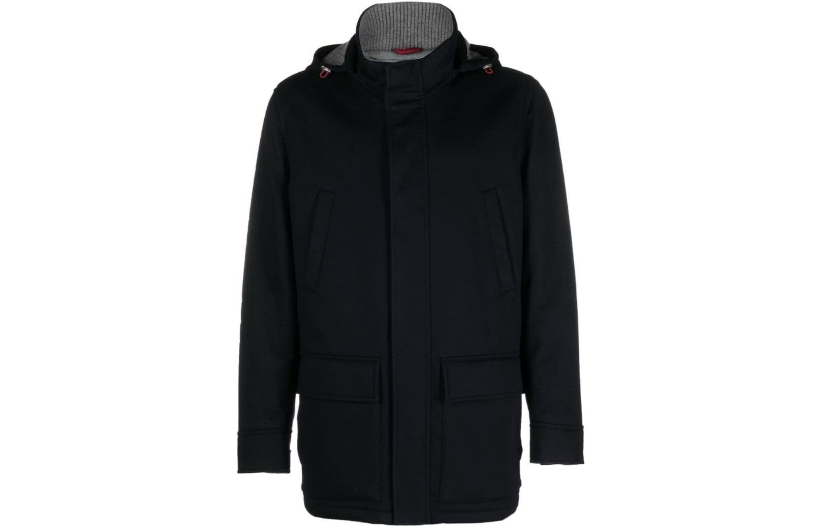 Brunello Cucinelli SS23 Detachable Hood Jacket Midnight Blue for Men MM4006400-CBZ28