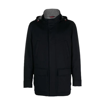 Brunello Cucinelli SS23 Detachable Hood Jacket Midnight Blue for Men MM4006400-CBZ28
