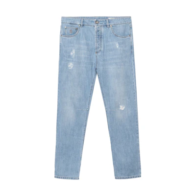 Brunello Cucinelli SS23 Distressed Tapered Denim Jeans Men. M0Z37X2340-C1469