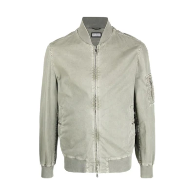 Brunello Cucinelli SS23 Green Solid Zip-Up Bomber Jacket MA0816499-C6269