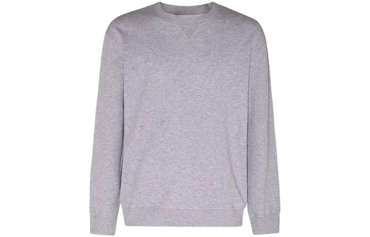 Brunello Cucinelli SS23 Grey Solid Crewneck Pullover Sweatshirt M0T359011G-C9300